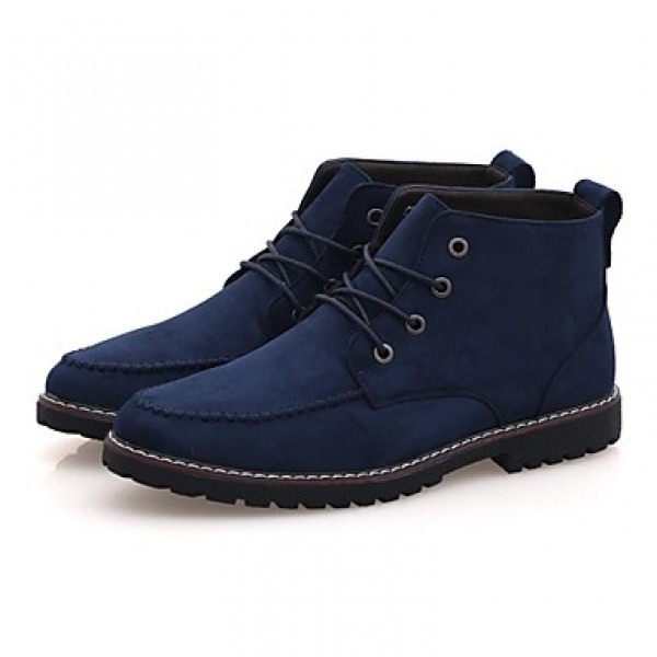 Men's Shoes Leather Casual Boots Casual Flat Heel ...