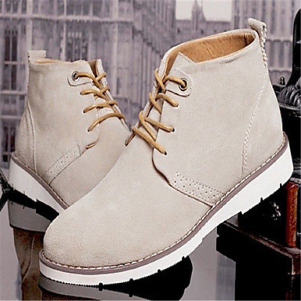 Men's Shoes Leather / Canvas Casual Boots Casual Blue / Yellow / Beige  