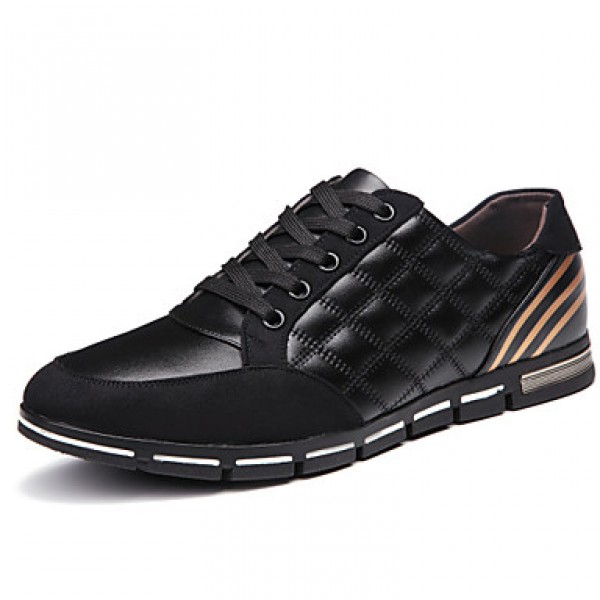 Men's Shoes Leather Outdoor / Office & Career Fashion Sneakers Outdoor / Office & Career Black / Blue / Brown / Burgundy  