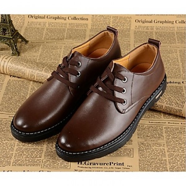 Men's Shoes Casual Leather Oxfords Brown  