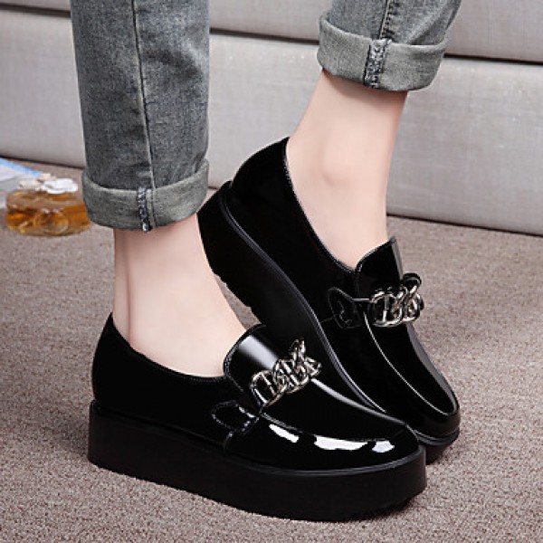 Women's Shoes Leatherette Platform Platform / Comfort Loafers Office & Career / Dress / Casual Black / Green