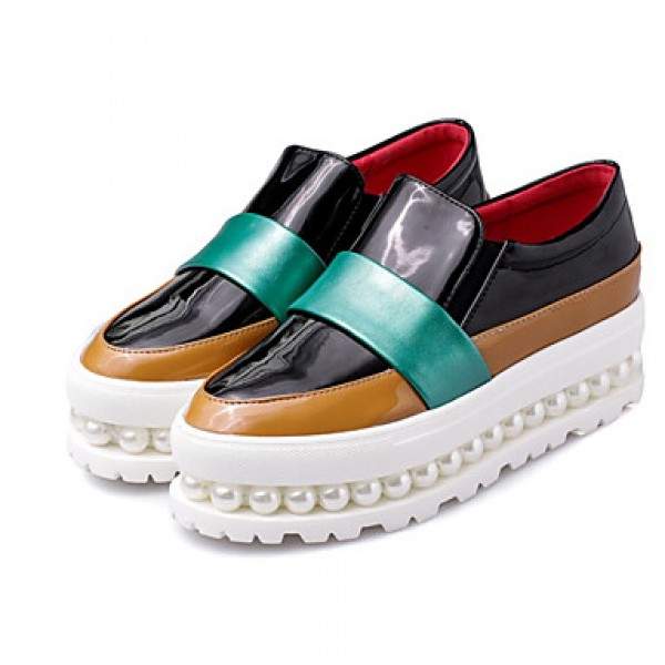 Women's Shoes Cowhide / Patent LeatherFall / Winter Platform / Creepers / Comfort / Round Toe Loafers & Slip-OnsDress