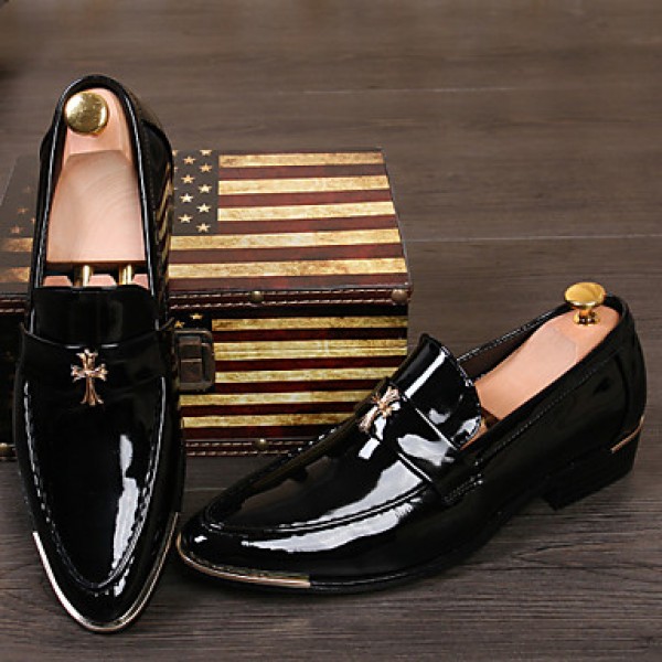 Men's Shoes Pointed Patent Leather Fashion Shoes W...