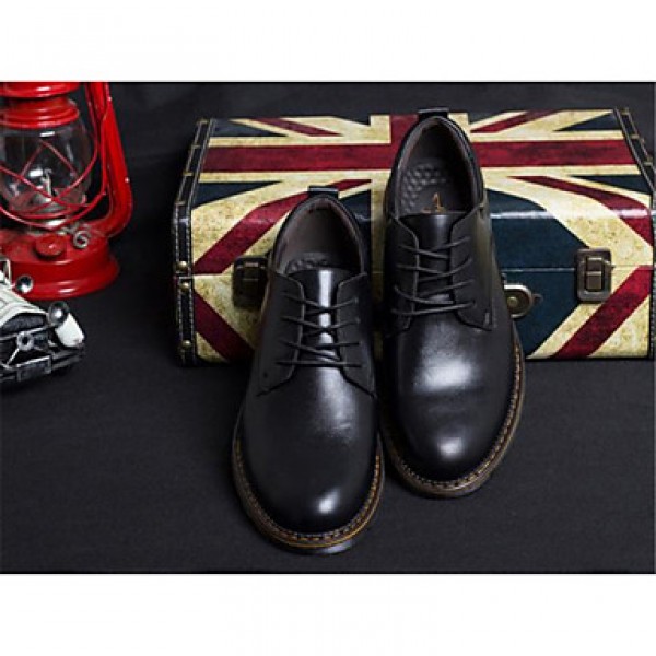 Men's Shoes Casual Leather Oxfords Black/Brown  