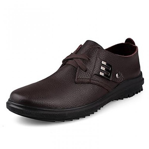 Men's Shoes Leather Casual Oxfords Casual Flat Hee...