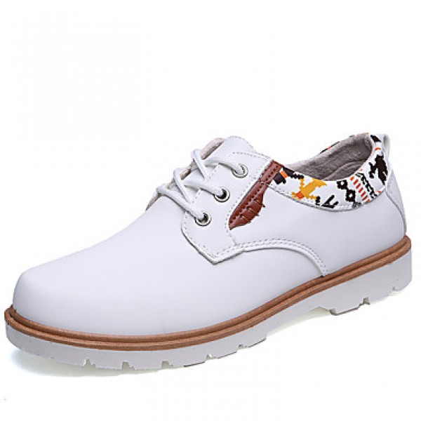 Men's Shoes Leather Casual Oxfords Casual Flat Hee...